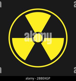Symbol für Radioaktivität. Radioaktives Material, Gefahr oder Risiko. Einfaches flaches Design, isoliert auf weißem Hintergrund. Abbildung des Lagerbestands Stock Vektor