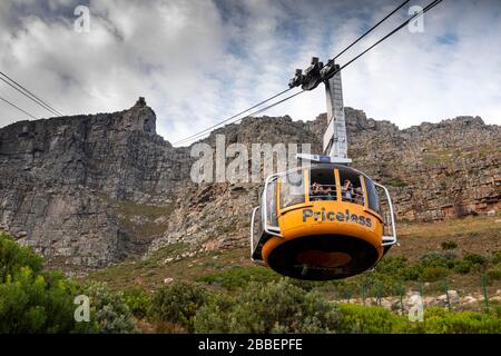 Südafrika, Kapstadt, Tafelberg Road, Luftseilbahn Tafelberg, rotair rotierende Seilbahn aus schweizer Made Stockfoto