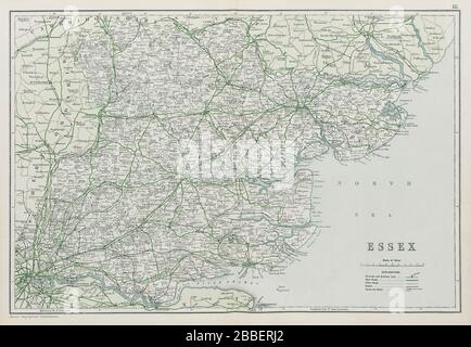 ESSEX. Parliamentary Divisions, Boroughs & Parks. SPECK 1913 alte Karte Stockfoto