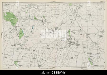 ORPINGTON Farnborough Keston Mark Pratts unteres Chelsfield. SPECK 1913 Karte Stockfoto