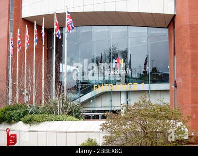 Das Konferenzzentrum Harrogate in Yorkshire, nachdem ein Abgeordneter gesagt hat, er sei ÒproudÓ, dass ein Konferenzzentrum in Harrogate offenbar als ein temporäres Krankenhaus im Kampf gegen Coronavirus ausgewählt worden sei. Stockfoto