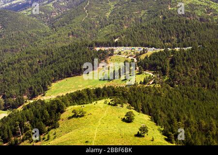 Camping in perfekter Lage. Dieser Ort ist einer der besten Campingplätze in der Türkei Stockfoto