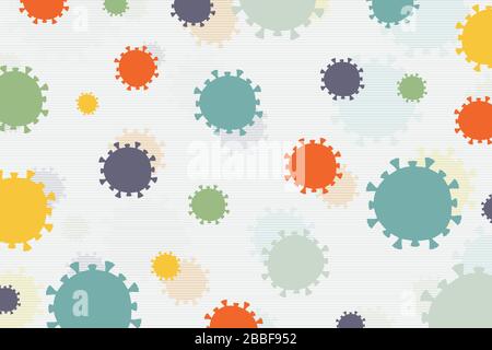 Abstraktes Corona-Virus Kovid 19 Verbreitung des bunten Designs minimaler Artwork-Hintergrund. Verwendung für Werbung, Poster, Vorlagendesign, Deckungshintergrund. Stock Vektor