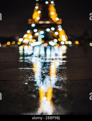 Eiffelturm-Reflexion Stockfoto