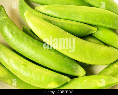 Nahaufnahme von frischen grünen Zuckerschnaps Stockfoto