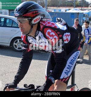 Bobby Julich vom Team CSC während des Circuit de la Sarthe 2006, Radrennen, 5. April: Angers - Angers ITT, 8,8 km:2006 in Angers, Frankreich - Photo Laurent Lairys/DPPI Stockfoto