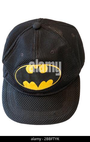 Batman-Baseballmütze isoliert auf weißem Hintergrund Stockfoto