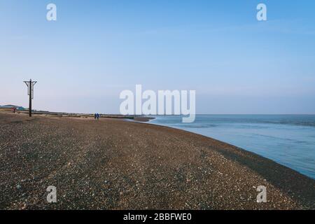 Ein leerer Meeresstrand, Fleetwood, Lancashire, Großbritannien Stockfoto