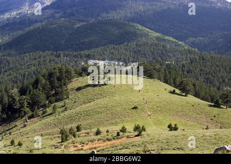 Camping in perfekter Lage. Dieser Ort ist einer der besten Campingplätze in der Türkei Stockfoto