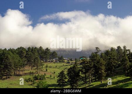 Camping in perfekter Lage. Dieser Ort ist einer der besten Campingplätze in der Türkei Stockfoto