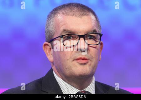 Martin Hewitt ist Vorsitzender des Rates der nationalen Polizeichefs und sprach auf ihrer Konferenz im Februar 2020. Stockfoto