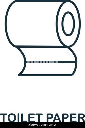 Symbol für Toilettenpapier. Line-Style-Element aus der Hygienesammlung. Dünnes Symbol für Toilettenpapier für Webdesign und Infografiken Stock Vektor