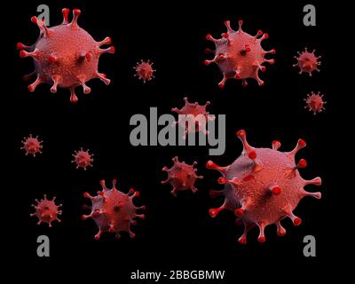 COVID-19 SARS, Coronaviridae, SARS-COV, SARSCoV, Virus 2020, MERS-COV, chinese Virus 2019-nCoV Stockfoto