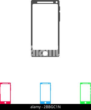 Smartfon Symbol flach. Farbpiktogramm auf weißem Hintergrund. Symbol für Vektorgrafiken und Bonussymbole Stock Vektor