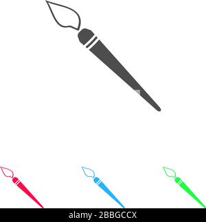 Symbol für Farbbürste flach. Farbpiktogramm auf weißem Hintergrund. Symbol für Vektorgrafiken und Bonussymbole Stock Vektor