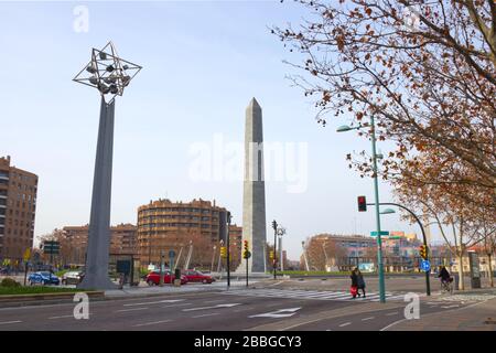 La plaza de Europa, Zaragoza, Spanien Stockfoto