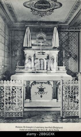 Postkarte aus Lembecq-lez-Hal Lembeek Maison St-Joseph aus dem Jahr 1910-1930, Belgien Stockfoto