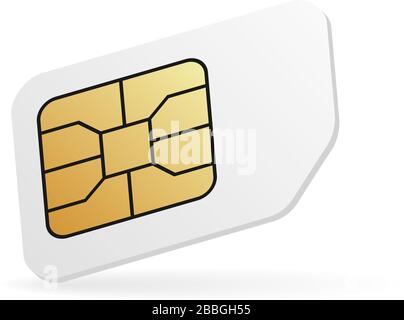 Leere mobile SIM-Karte. Realistische Handykarte. Stock Vektor