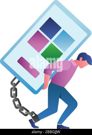 Mit Smartphone verbunden Stock Vektor