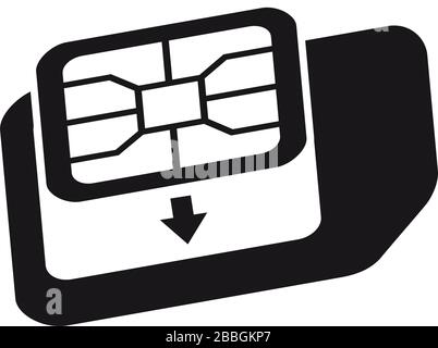 Symbol für Adapter von Nano auf Micro-SIM-Karte. Symbol für SIM-Kartenkonverter des Telefons. Stock Vektor