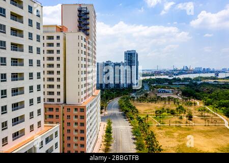 Apartment-Gebäudekomplex in Ho-Chi-Minh-Stadt Stockfoto