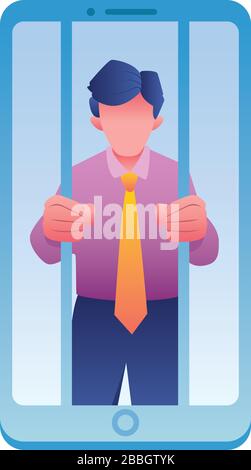 Häftling des Smartphones Stock Vektor