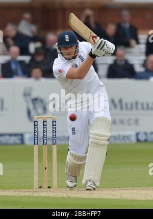 Englands Jonny Bairstow Fledermäuse während des ersten Tests im Lord's Cricket Ground, London. Stockfoto