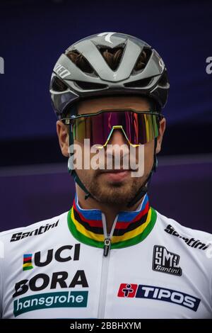 Peter Sagan Vorrennen beim Straßenrennen der Glasgower Europameisterschaft, August 2018 Stockfoto