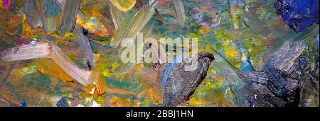 Abstrakter Ölgemälde Hintergrund. Öl auf Leinwand Textur. Handgezogenes Ölgemälde Stockfoto