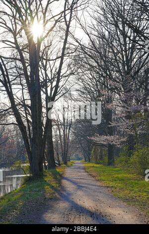 Der Radweg entlang des Delaware-Aritan-Kanals in Princeton, New Jersey Stockfoto