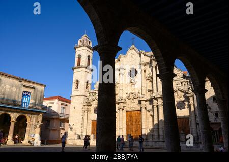 Plaza De La Catedral, Havanna Vieja, Kuba Stockfoto