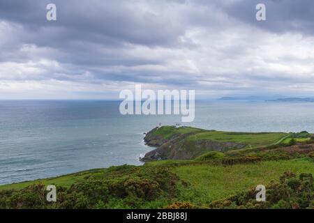 Luftansicht des Baily Lighthouse, Howth North Dublin Stockfoto