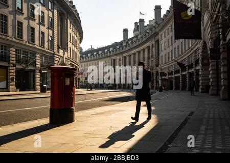 Oxford Circus, London, England, leer wegen Blockierung des Corona-Virus. Stockfoto