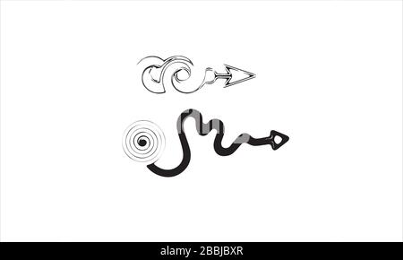 Grafik mit Pfeilvektor und weißem Hintergrund Stock Vektor