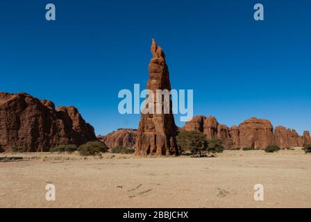 Natürliche Felsformationen, Pilare aus Sandstein, Tschad, Afrika Stockfoto