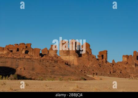 Natürliche Felsformationen, Pilare aus Sandstein, Tschad, Afrika Stockfoto