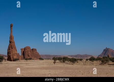 Natürliche Felsformationen, pilar aus Sandstein, Tschad, Afrika Stockfoto