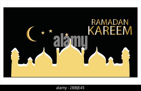 Ramadan Kareem Ramadan Grußkarte Plakat Banner mit Urdu Kalligraphie Stock Vektor