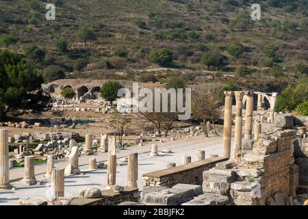 Ephesus ist eines der ältesten Gebiete der Welt. Die Stadt wurde um 10000 von amazonenfrauen geschaffen. Dies ist der Teil von Ephesus, Stockfoto