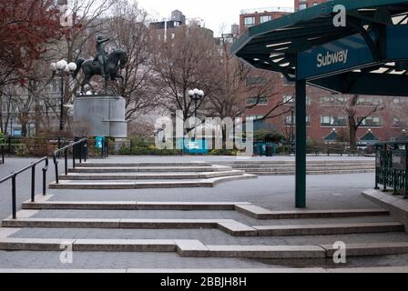 Union Square, New York City während der Coronavirus Pandemie im März 2020. Stockfoto