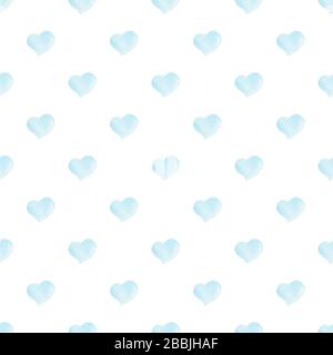 Süßes, dekoratives, nahtloses Muster in Wasserfarbe mit blau auf weißem Hintergrund. Lustige digitale Zeitung. Kindergartenkunst Stockfoto