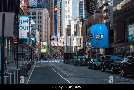 7th Avenue New York City während der Coronavirus Pandemie im März 2020. Stockfoto