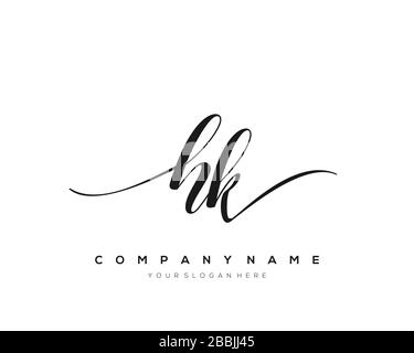 HK Initial Letter Handschreiben Logo handgezeichneter Vorlagenvektor, Logo für Schönheit, Kosmetik, Hochzeit, Mode und Business Stock Vektor