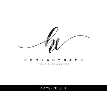 HV Initial Letter Handschreiben Logo handgezeichneter Vorlagenvektor, Logo für Schönheit, Kosmetik, Hochzeit, Mode und Business Stock Vektor