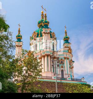 Blick auf die St Andrews orthodoxe Kirche. Kiew. Ukraine Stockfoto