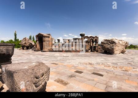 Zwartnots, armenischer Tempel, Archäologische Stätte von Zwartnots, Vagharshapat, Jerewan, Armenien, Kaukasus, Asien Stockfoto