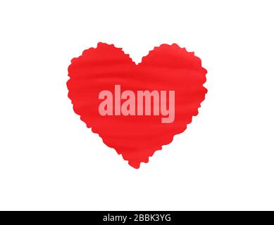 Abstrakter roter, auf weißem Hintergrund isolierter Aquarellanstrich im Herzen. Kreatives und stilvolles Design mit Wasserfarben und Vektor-Design für Banner und Tapeten Stock Vektor