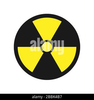 Symbol für Radioaktivität. Radioaktives Material, Gefahr oder Risiko. Einfaches flaches Design, isoliert auf weißem Hintergrund. Abbildung des Lagerbestands Stock Vektor