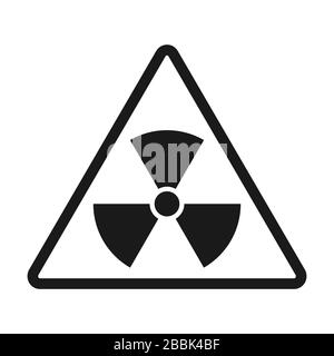 Symbol für Radioaktivität. Radioaktives Material, Gefahr oder Risiko. Einfaches flaches Design, isoliert auf weißem Hintergrund. Bestandsabbildung, leere Umrandung Stock Vektor