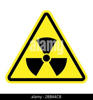 Symbol für Radioaktivität. Radioaktives Material, Gefahr oder Risiko. Einfaches flaches Design, isoliert auf weißem Hintergrund. Bestandsabbildung, leere Umrandung Stock Vektor
